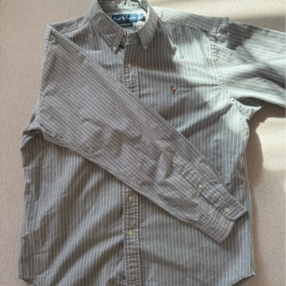 Ralph Lauren Striped Green, Pink and White